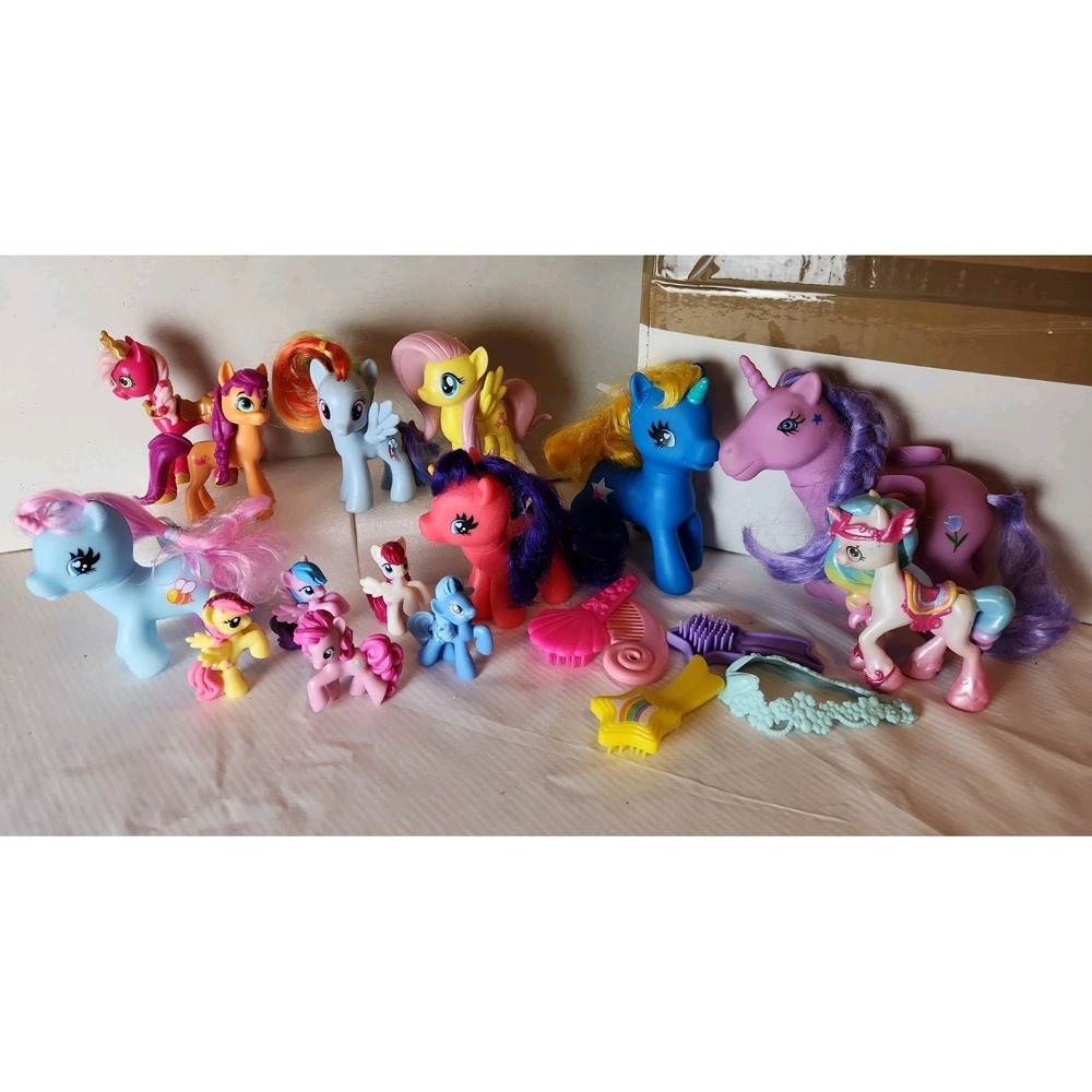 Mix Lot 19 Pc My Little Pony Mini, Funko & New Gen, 1980s Gi-Go Ponies, Shopkins